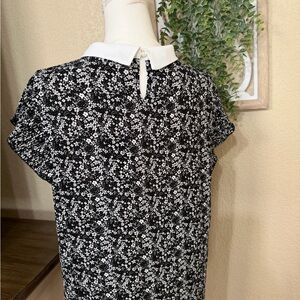 Adrianna Papell Floral Black and White Women's Top